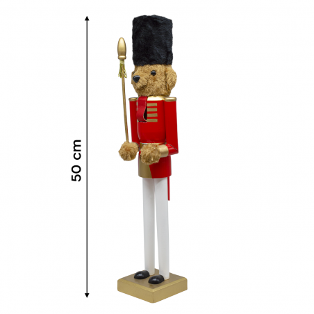 Casse-Noisette Ours 50H cm 433007 Décorations de Noël Rouge Toy Soldier