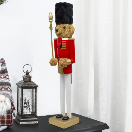 Casse-Noisette Ours 50H cm 433007 Décorations de Noël Rouge Toy Soldier