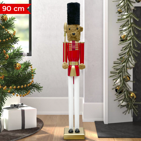 Casse-Noisette Ours 90H cm 433008 Décorations de Noël Soldat Rouge