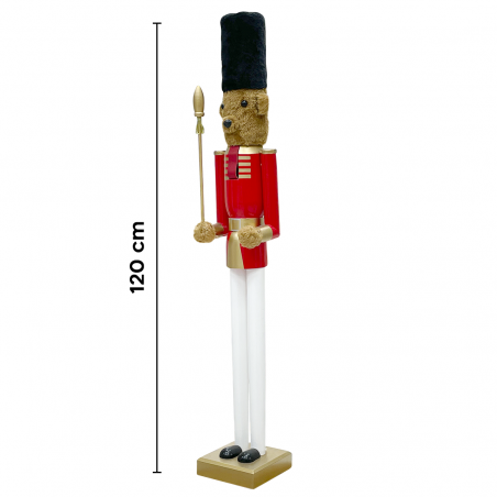 Casse-Noisette Ours 120H cm 433051 Décorations de Noël Rouge Toy Soldier