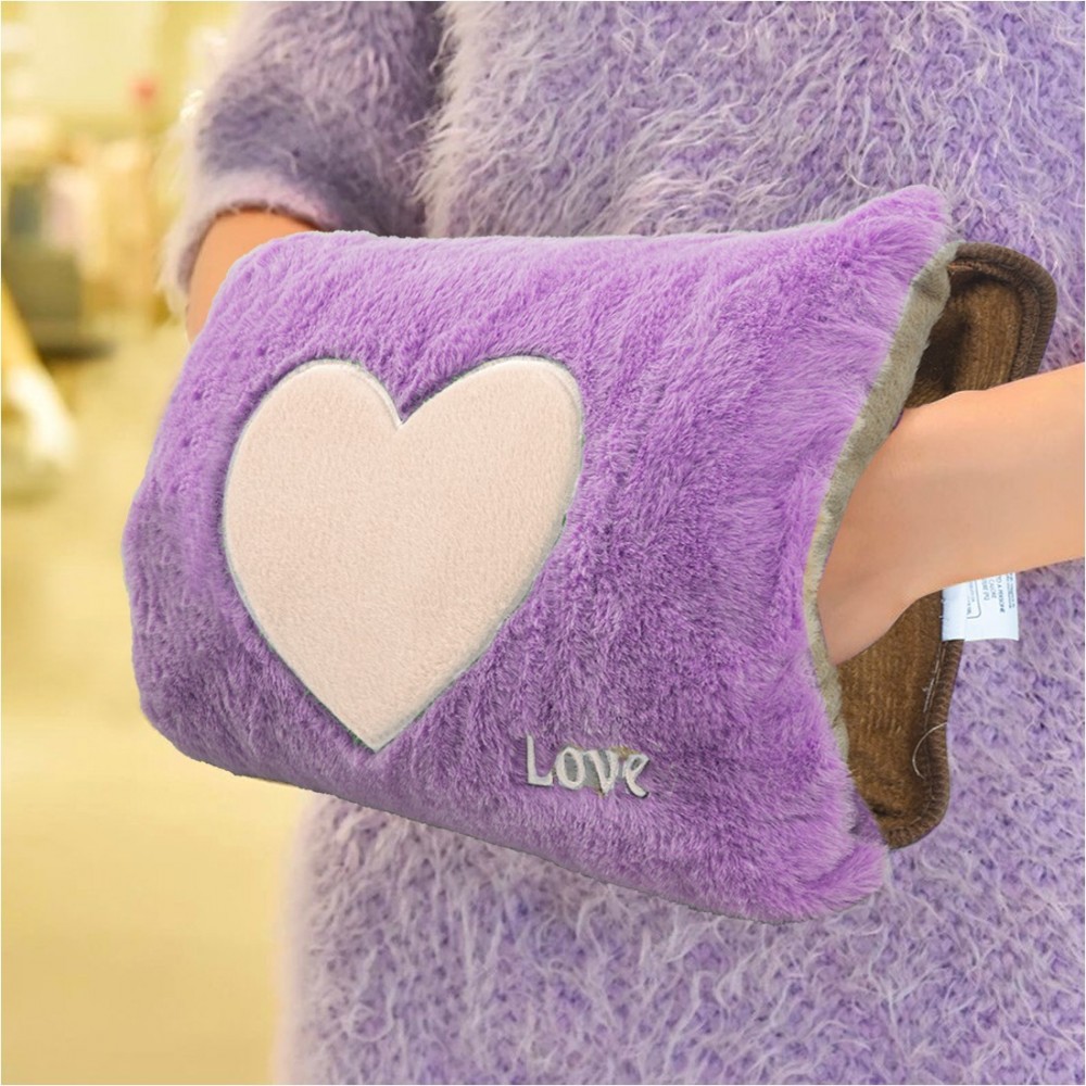 Bouillotte électrique avec poche peluche coeur...