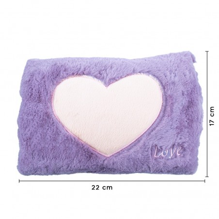 Bouillotte électrique avec poche peluche coeur 439005 rechargeable