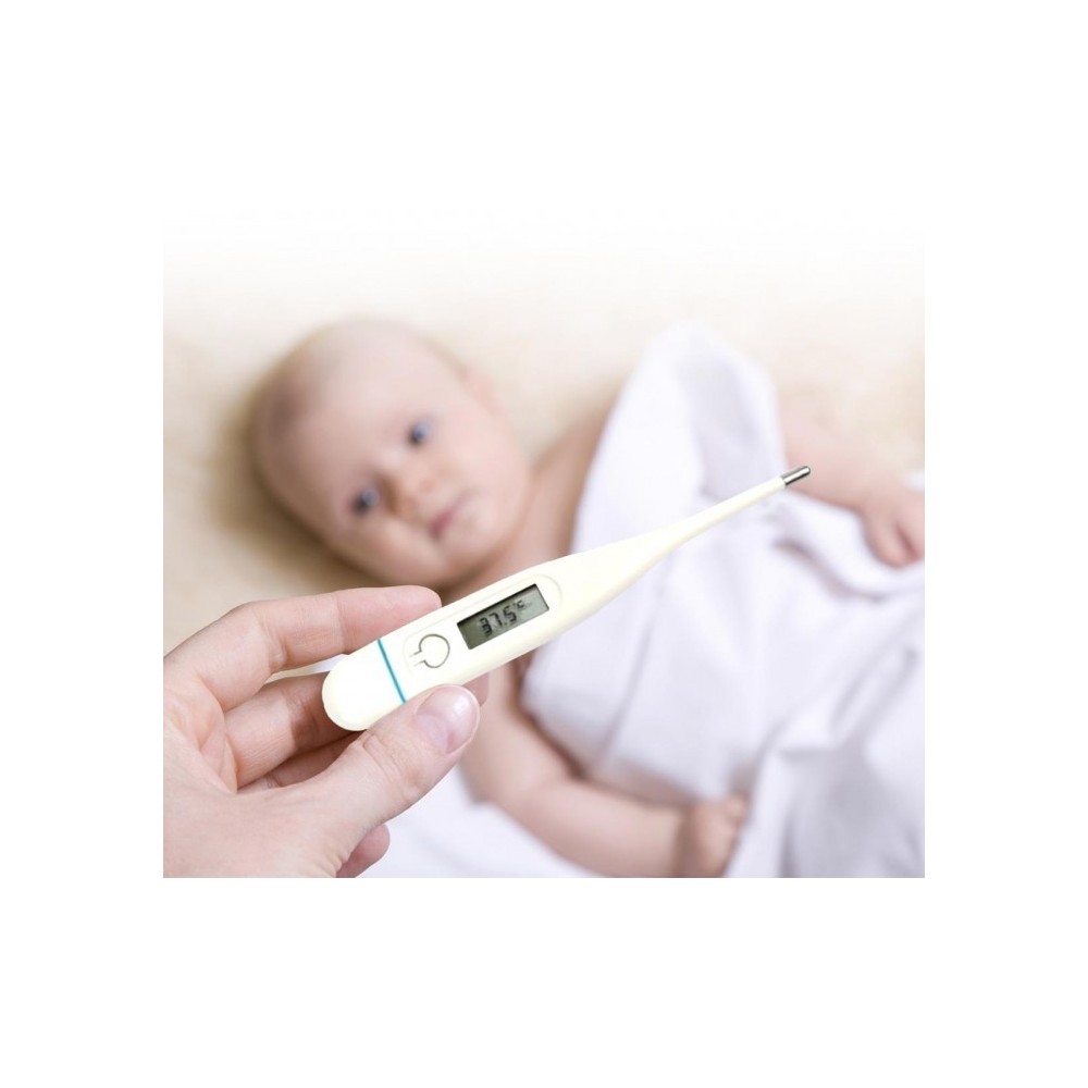 Thermomètre digital avec écran LCD + étui pour un transport commode - Optimal pour les bébés CONFORT AID