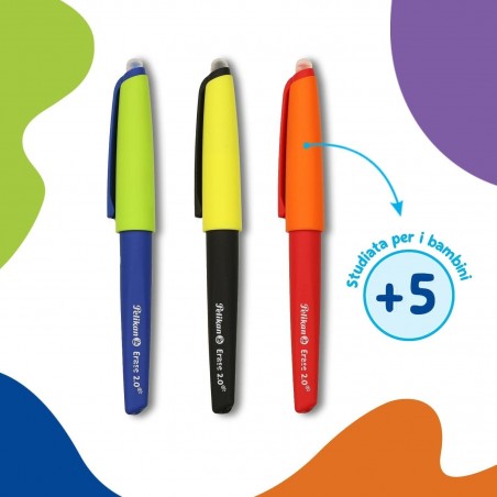 Pack 12pcs stylo effaçable 2.0 PELIKAN Roller Ergonomique Rechargeable