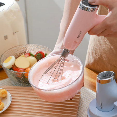 Mini mélangeur rechargeable avec batteur à œufs et broyeur à 5 vitesses