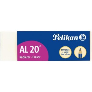 Lot de 20 gommes PELIKAN AL 20 blanches pour crayons 2