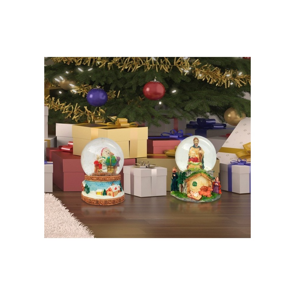 Ensemble de 2 boules de neige (15 cm x 15 cm) - Décoration de Noël pour la maison