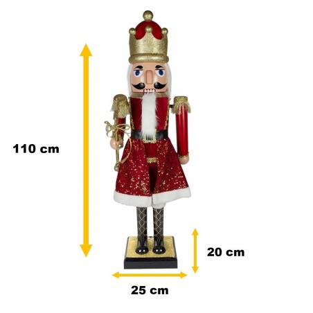 392004 Soldat casse-noisette 110cm avec musique et mouvement bois et plastique