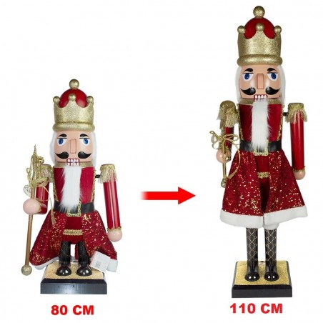 392004 Soldat casse-noisette 110cm avec musique et mouvement bois et plastique