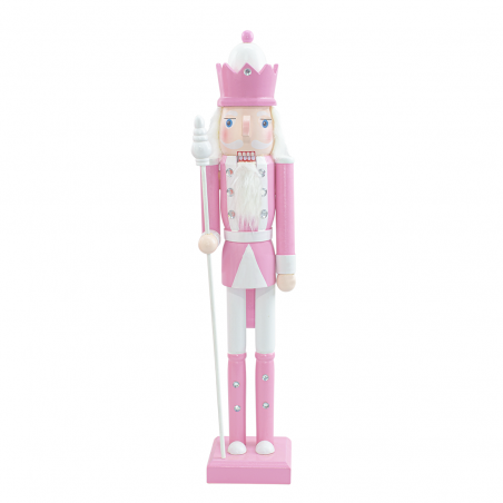 Casse-Noisette en Bois Soldat 50H 433017 Décorations de Noël Rose avec Sceptre