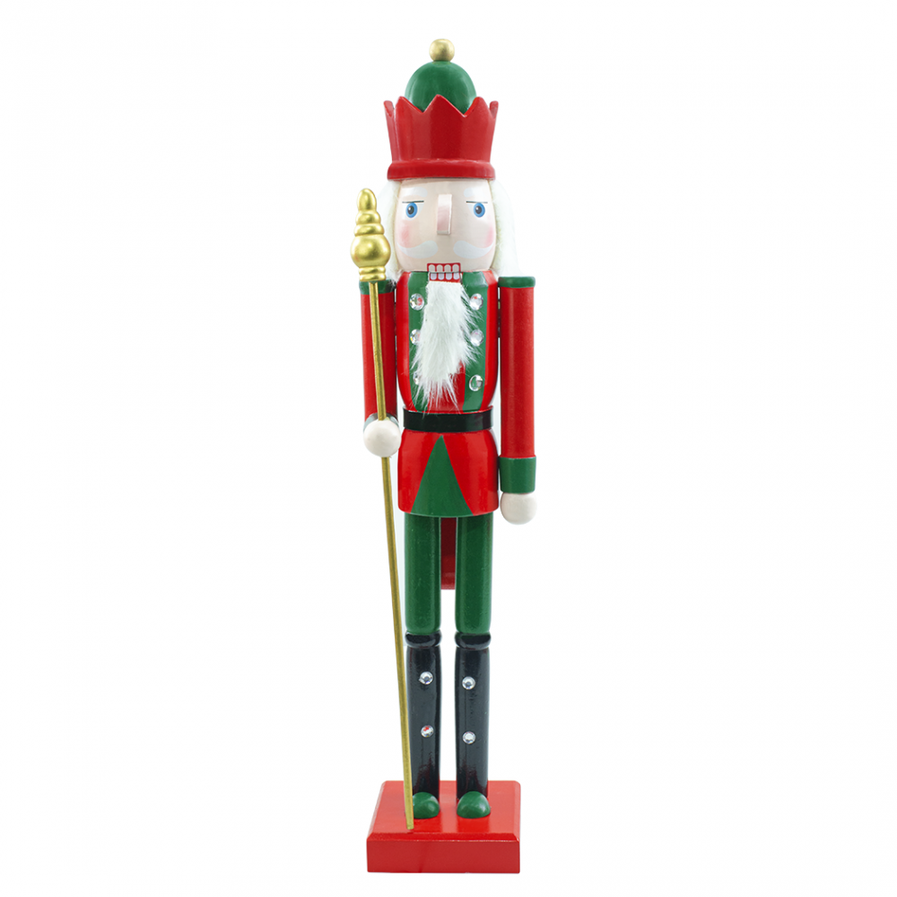 Casse-Noisette en Bois Soldat 50H 433032 Décorations de Noël Rouge et Vert