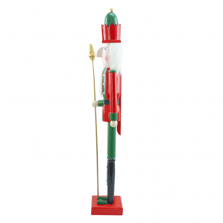 Casse-Noisette en bois Soldat 90H 433033 Décorations de Noël rouge avec sceptre