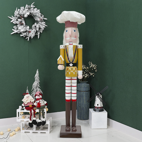 Casse-Noisette Chef Soldat 120cm 433059 Décorations de Noël avec Maison