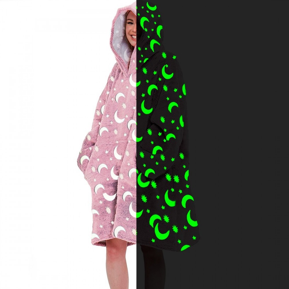 Manteau polaire oversize ROSE fluo avec capuche...