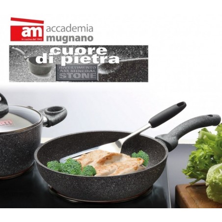 Sauteuse - Diamétre de 28 cm - poignée antiadhésive et revêtement pierre - Accademia Mugnano - Linea Cuore di Pietra Sauteuse - Diamétre de 28 cm - poignée antiadhésive et revêtement pierre - Accademia Mugnano - Linea Cuore di Pietra