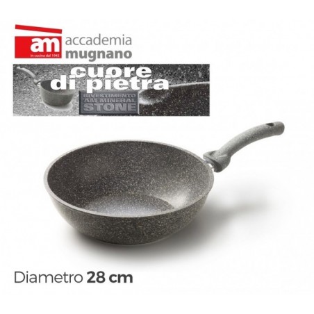 Sauteuse - Diamétre de 28 cm - poignée antiadhésive et revêtement pierre - Accademia Mugnano - Linea Cuore di Pietra Sauteuse - Diamétre de 28 cm - poignée antiadhésive et revêtement pierre - Accademia Mugnano - Linea Cuore di Pietra