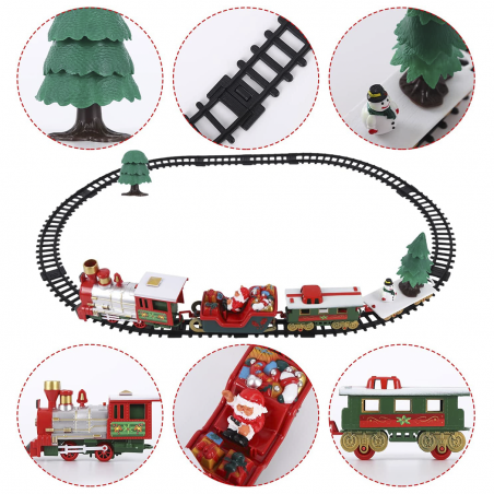 Train de Noël pour le centre arbre de Noël 258051 Diamètre 89 cm 33 pièces