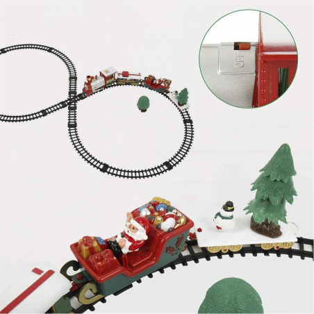 Train de Noël pour le centre arbre de Noël 258051 Diamètre 89 cm 33 pièces
