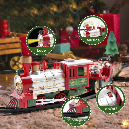 Train de Noël pour le centre arbre de Noël 258051 Diamètre 89 cm 33 pièces