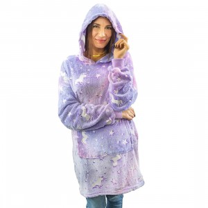 Cape polaire Lilas fluo Manches oversize avec capuche et...