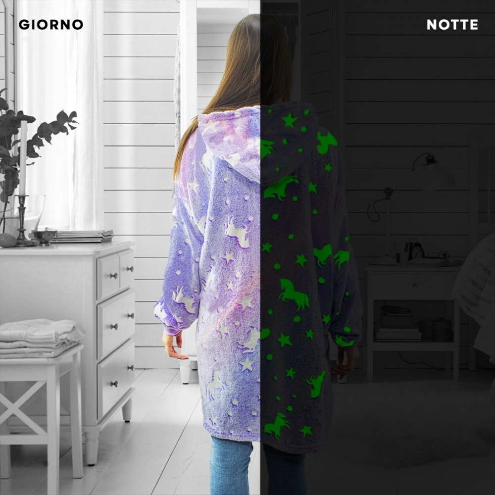 Cape polaire Lilas fluo Manches oversize avec...