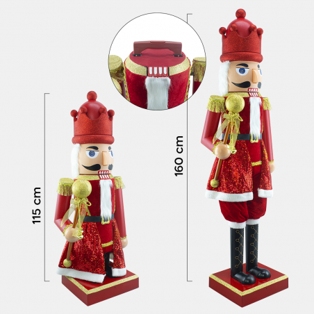 Casse-noisette géant soldat 392005 160 cm musique et mouvement bois et plastique