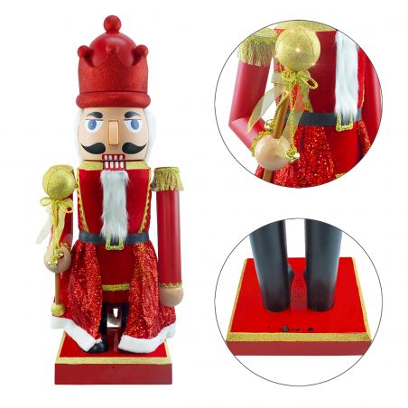 Casse-noisette géant soldat 392005 160 cm musique et mouvement bois et plastique