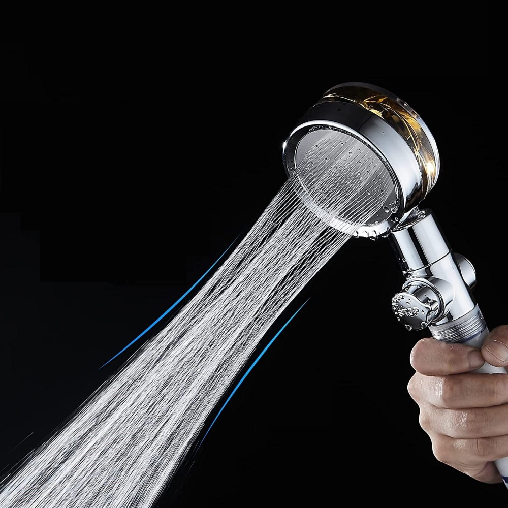 Pomme de douche turbo orientable à 360° avec...