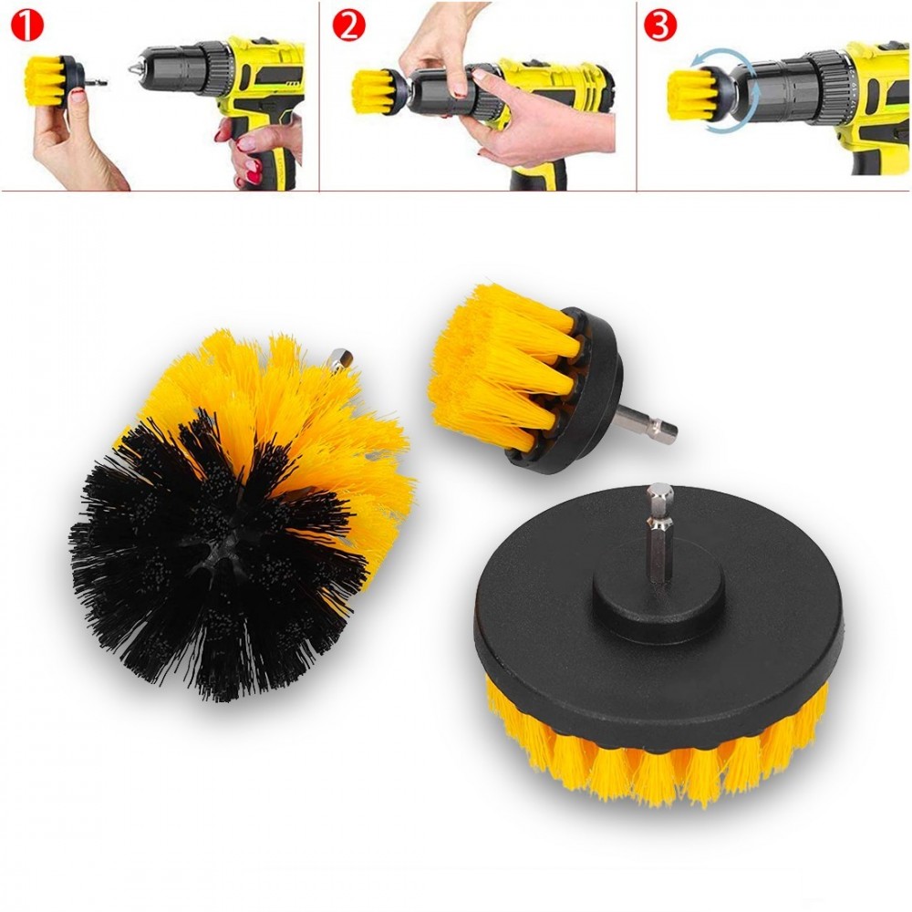 Set de 3 brosses pour perceuse électrique set...