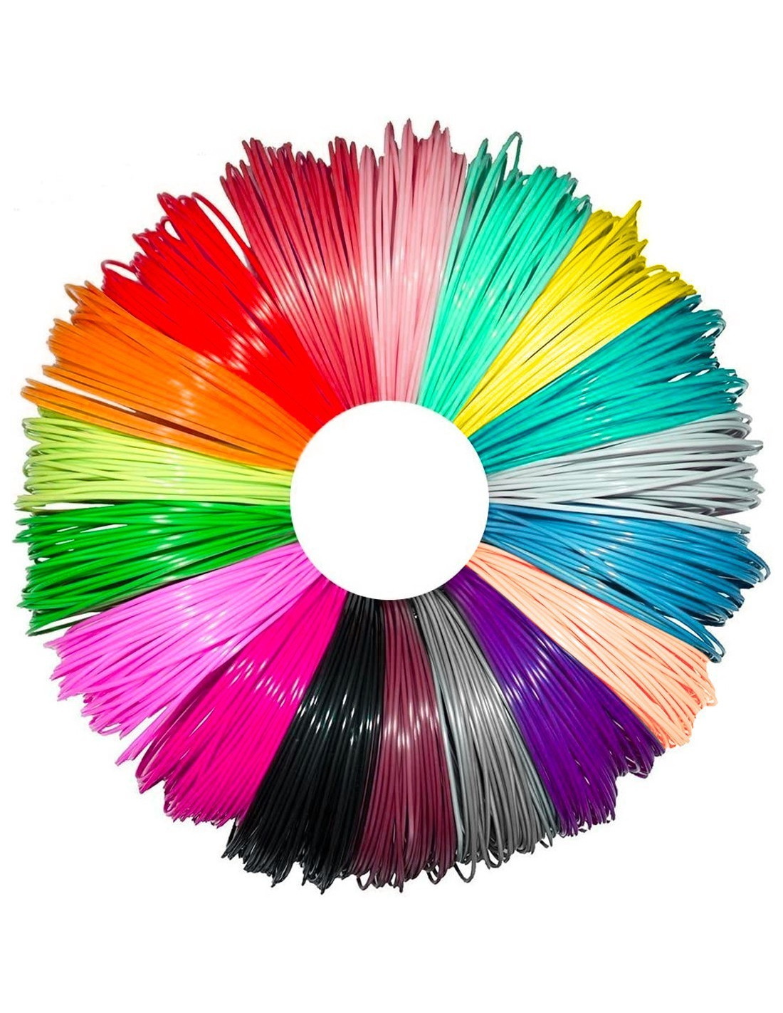 Recharge 20 Filaments Recharge pour stylo 3D Fils colorés PLA 5mt