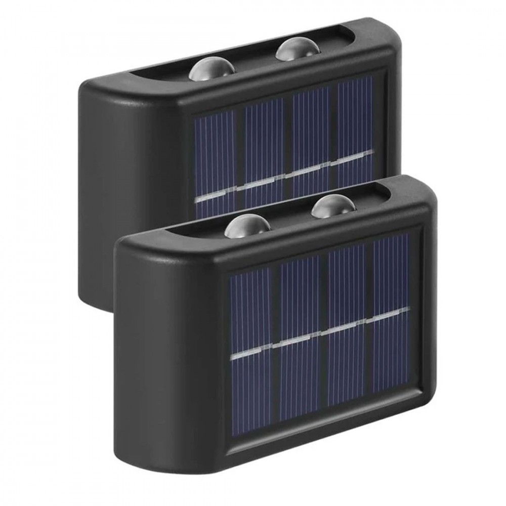 Pack 2 appliques LED recharge solaire pour extérieur IP66 Cold Light