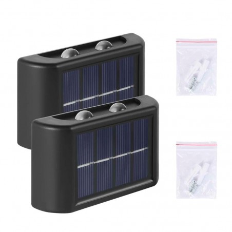 Pack 2 appliques LED recharge solaire pour extérieur IP66 Cold Light
