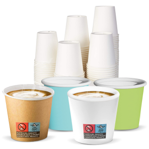 Pack de 1000 gobelets à café jetables biodégradables colorés 75ml