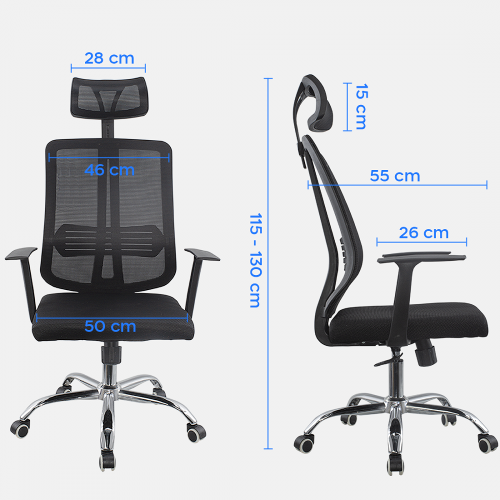 Fauteuil de direction réglable noir ALBERT...