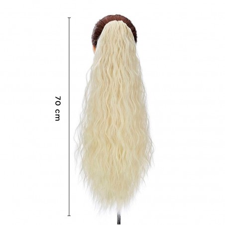 Rallonge cheveux bouclés blonds à clip CAROL faux cheveux 140gr sur 70cm