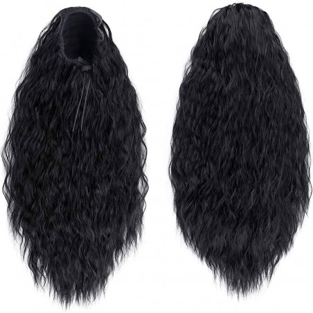 JACY extension de cheveux noirs bouclés avec clip faux cheveux 140gr 70cm long