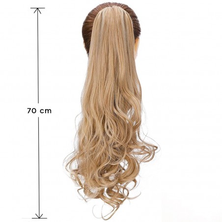 Extensions de cheveux blonds à clips JAMILE postiche 140gr Wavy 70cm