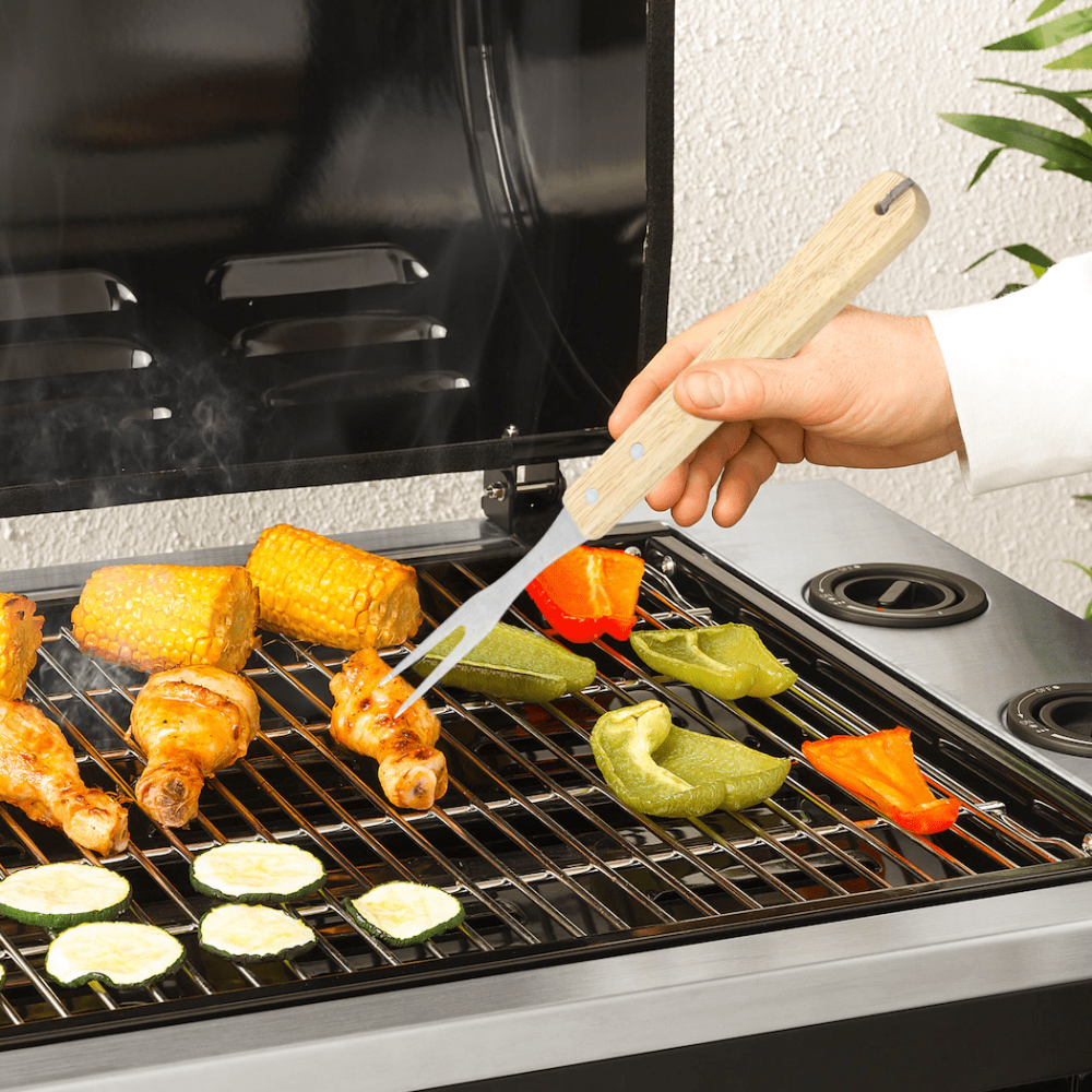 3 Ustensiles pour barbecue pince spatule et...