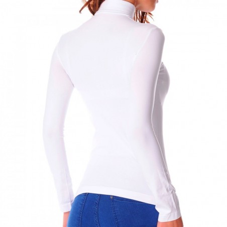 Pull à col montant mod.Maillot intérieur polaire thermique manches longues KATIA