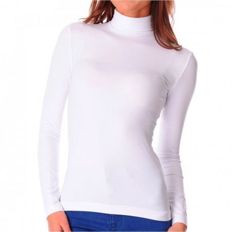 Pull à col montant mod.Maillot intérieur polaire thermique manches longues KATIA