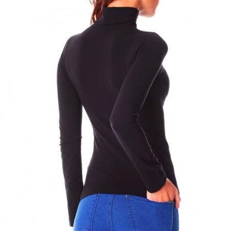 Pull à col montant mod.Maillot intérieur polaire thermique manches longues KATIA