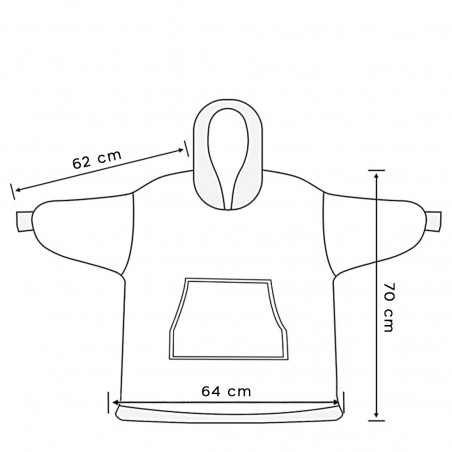 Cape polaire enfant avec capuche et manches licorne fluo violet