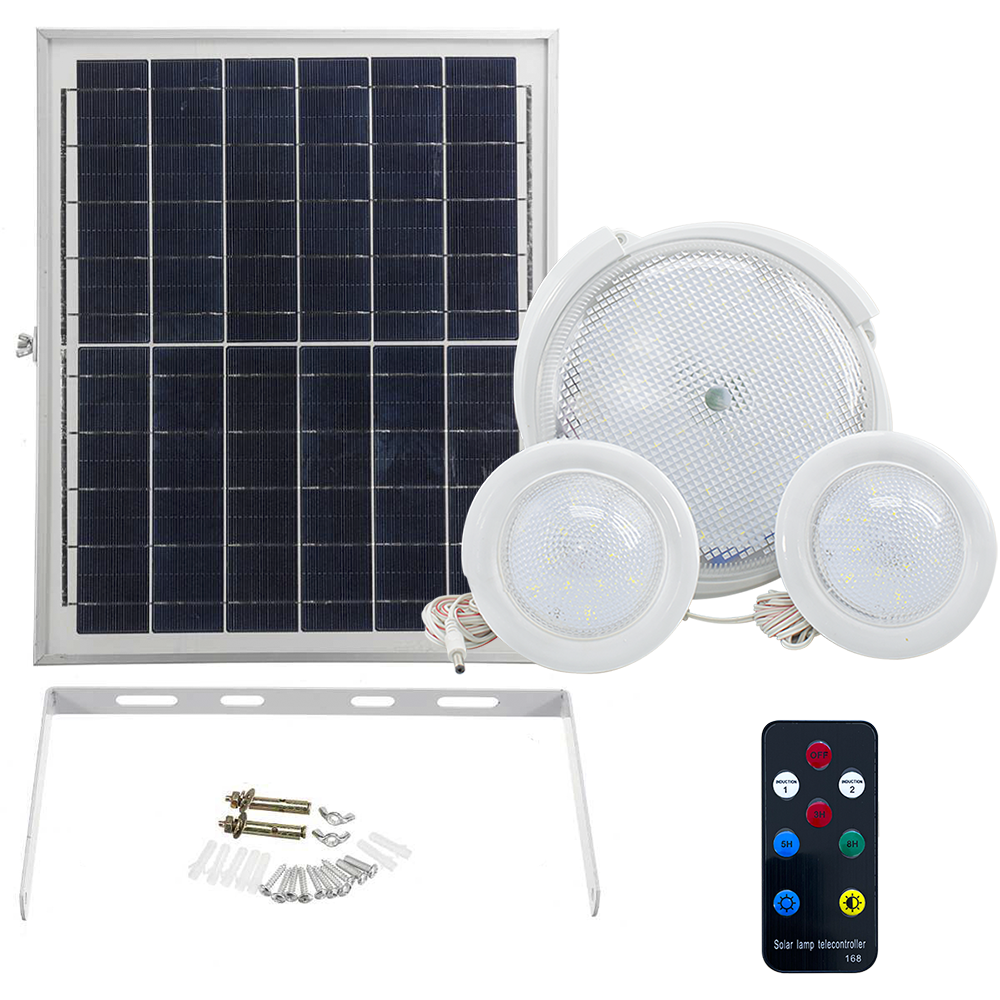 Lampe avec spots encastrés LUZ SOLAR recharge solaire LED protection IP65