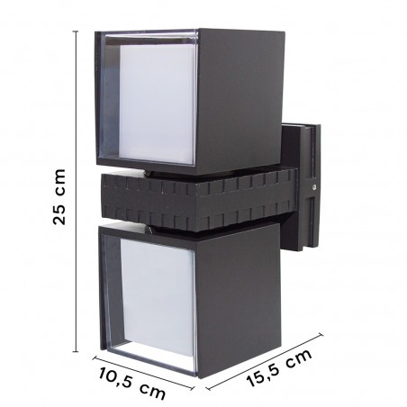 Applique Murale LED 24W Cube Lumière Chaude Extérieur Rotatif 350°
