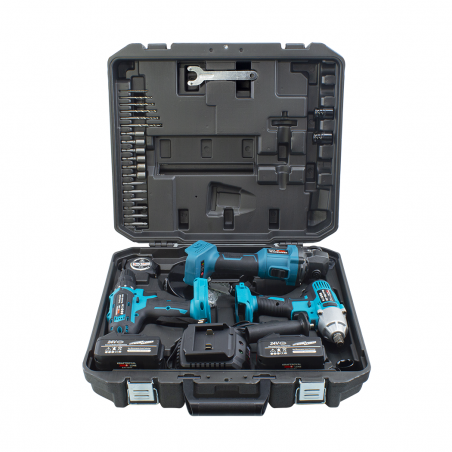 KRAFTROYAL Kit de perceuse-visseuse sans fil 3 pièces avec étui