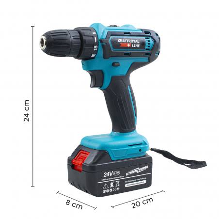 KRAFTROYAL Kit de perceuse-visseuse sans fil 3 pièces avec étui