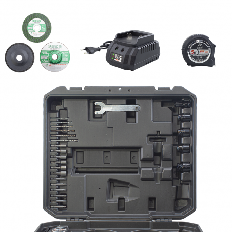 KRAFTROYAL Kit de perceuse-visseuse sans fil 3 pièces avec étui