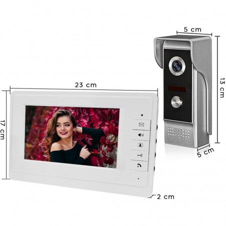 Portier-vidéo 2 voies avec double caméra TFT Night Vision LCD 7"