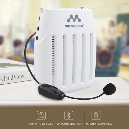 SK-105 Amplificateur vocal portable Radio FM Haut-parleurs microphone sans fil