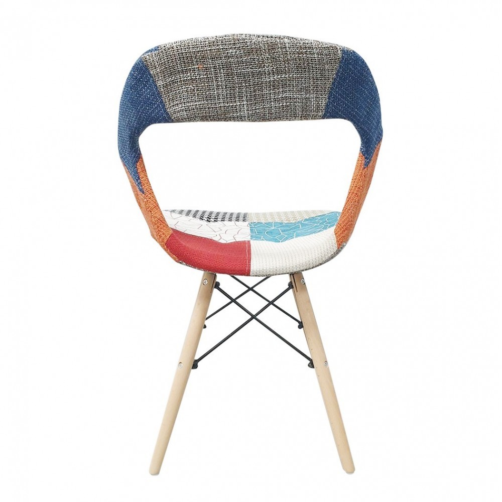 2 pcs PARIS Chaise Patchwork Ergonomique Pieds...